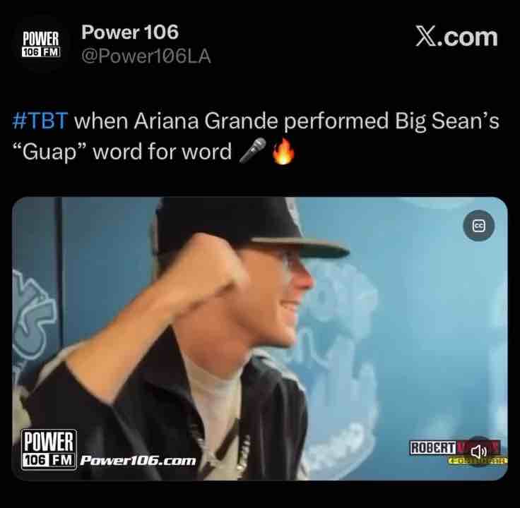 🔥🔥🔥 Ariana Grande performing “Guap” by Big Sean on Power 106 LA radio station